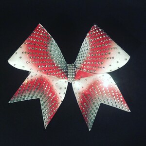 Sublimated ombre sunray rhinestone cheer bow