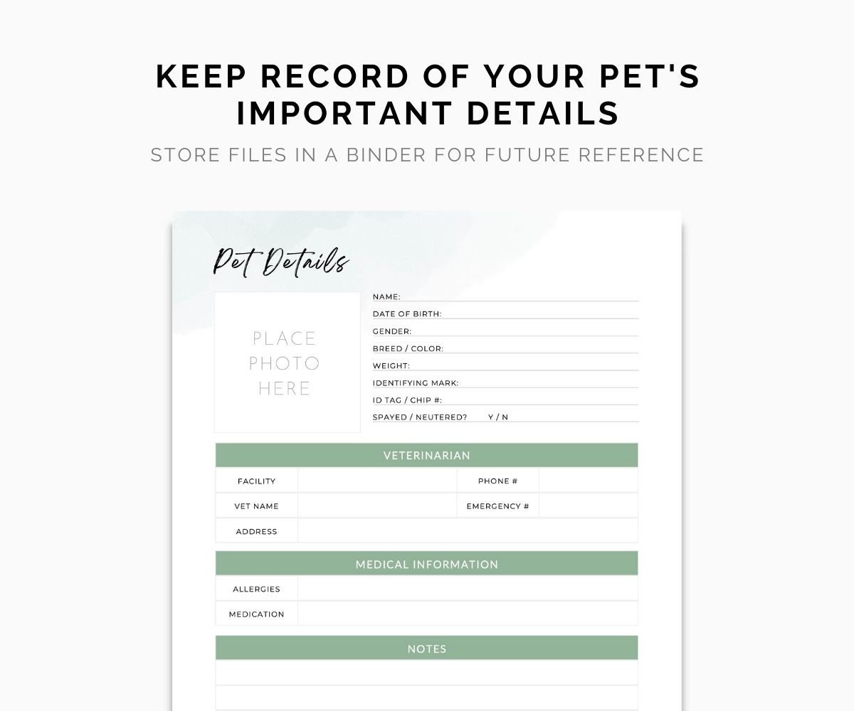 Pet Care Tracker Health Wellness Planner | Cat Health Pet Journal Log ...