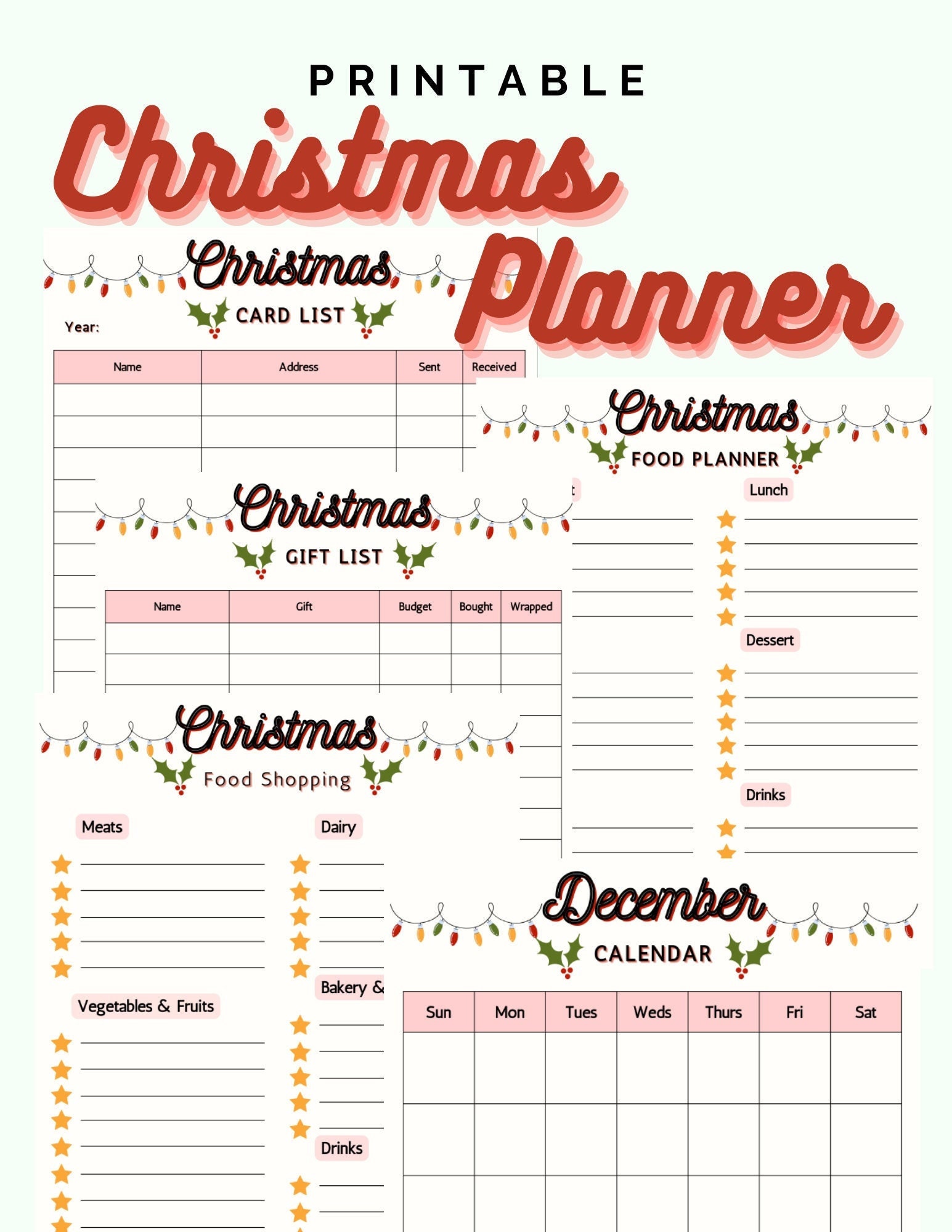 Printable Christmas Planner - Etsy