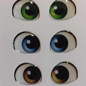 3D Adhesive Resin Eyes Mixed color, for Cold Porcelain Clay, Dolls