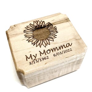 Sunflower Mini Urn Add Text, Custom Sharable Urn, Urns to Keep with You, Pocket Urn, Human Ashes Urn, Share Family Urns
