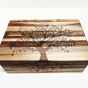 Personalized Tree of Life Memory Box 12x8x4, Custom Hand Made Wood Storage Box, Personalized Memory Box, Personalized Keep Sake Box, image 6