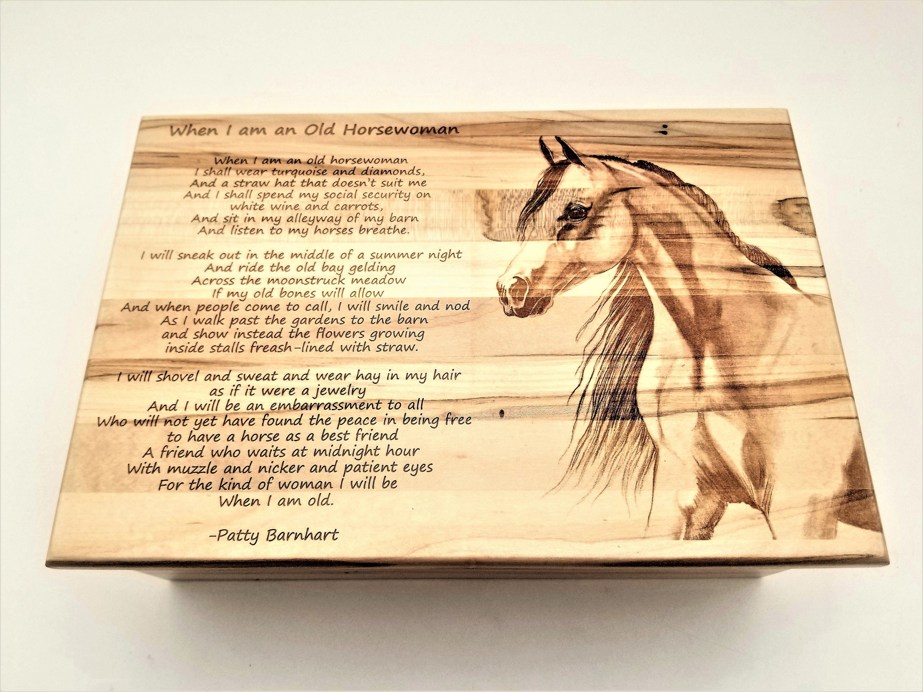 Personalized Horse Keepsake Box 12x8x4 Custom Hand Made Wood Etsy