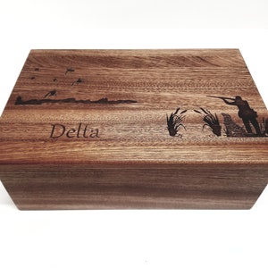 Personalized Duck Hunting Memory Box 12x8x4, Father's Day Gift from Son, Gift For Hunter, Hunting Dog Gift, Duck Hunting Gift