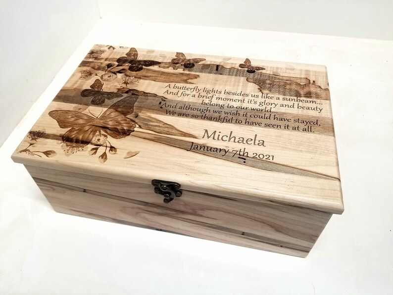 Personalized Butterfly Memory Box 12x8x4, Custom Hand Made Wood ...