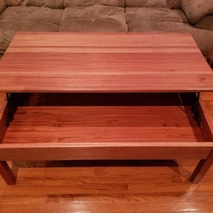 Mesa de centro moderna, mesa de centro, mesa de centro de madera, mesa de centro de madera, mesa de centro de elevación, imagen 4