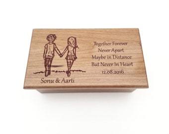 Personalized Love Couple Music Box Choose Your Song, Handmade Wind Up Music Box, Couple Music Box Gift, 5 year anniversary, Your Song