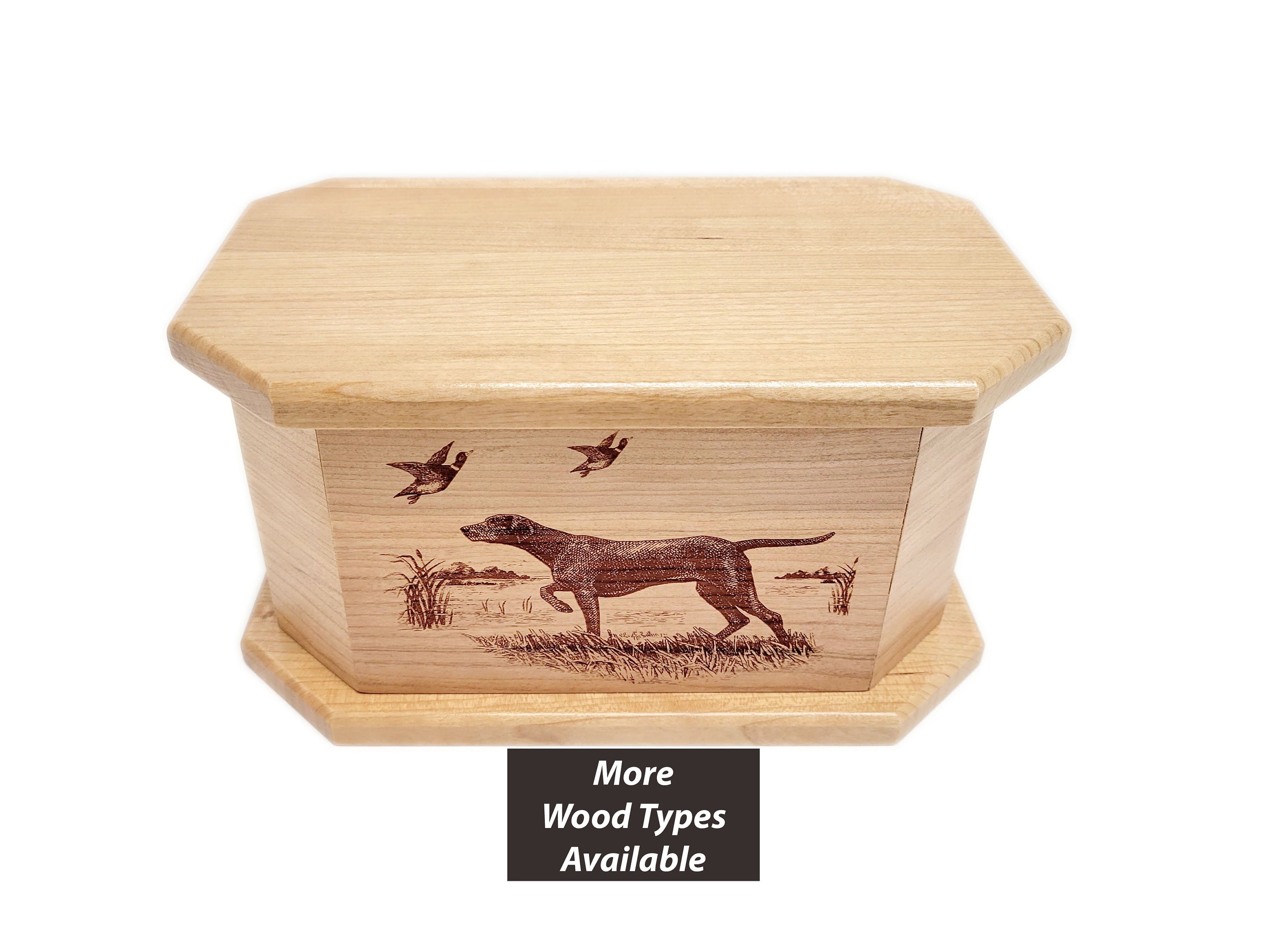 Personalized Handmade Wood Hunting Dog Pet Urn, Hunting Dog Ashes Box, Custom Engraved Wooden Dog Urn, Engraved Pet Urn, Small Pet Urn