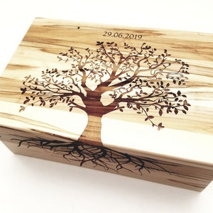 Personalized Tree of Life Memory Box 12x8x4, Custom Hand Made Wood Storage Box, Personalized Memory Box, Personalized Keep Sake Box, image 5