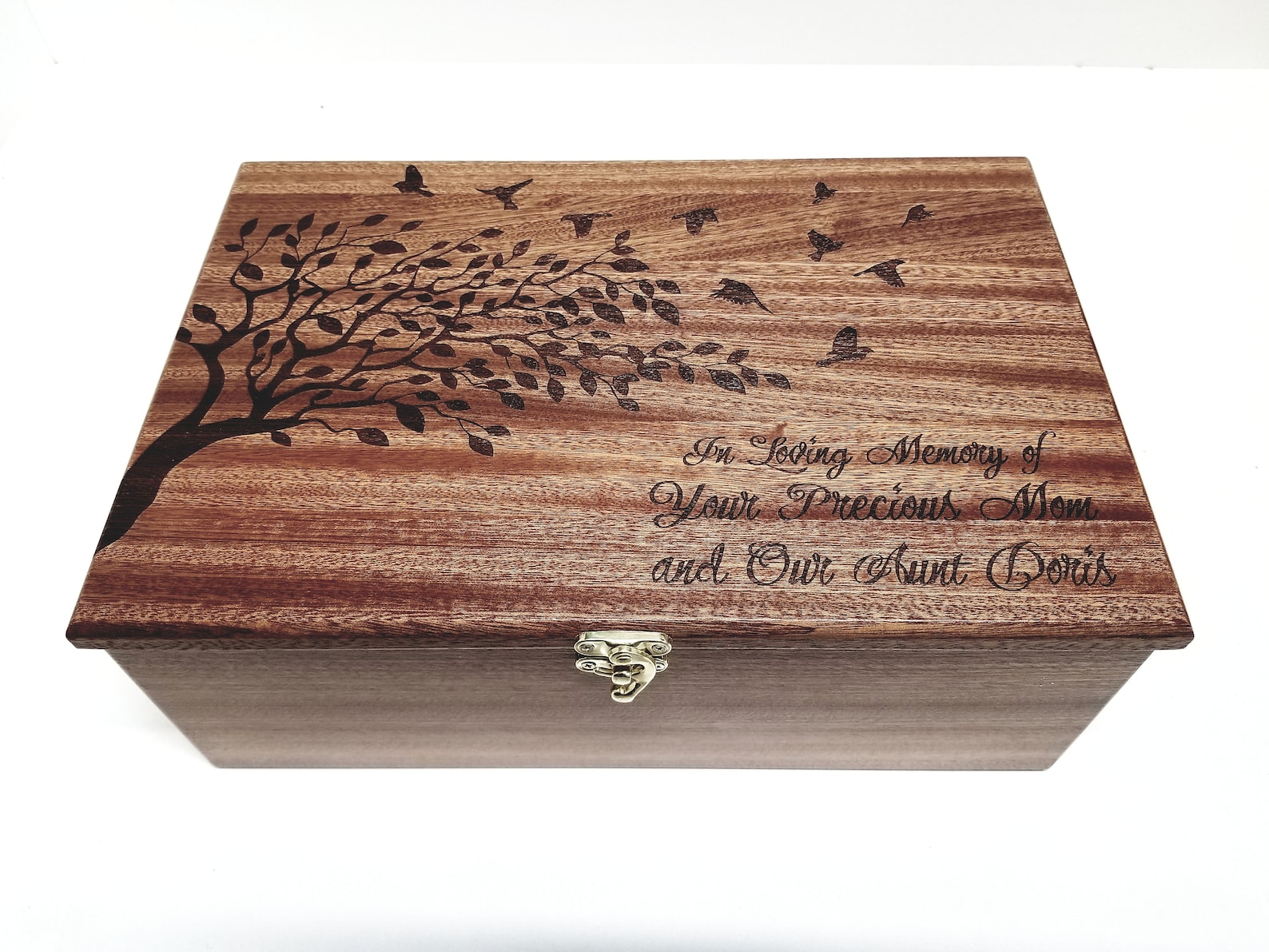 Personalized Tree Memory Box 12x8x4, Custom Hand Made Wood Keepsake Box ...