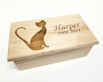 Personalized Cat Memorial Music Box, Choose Your Song, Custom Wind Up Music Box, Pet Loss, Cat Remembrance Gift, Cat Lover Gift