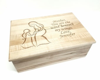 Personalized Mother Daughter Memory Box 12x8x4, Custom Hand Made Wood Keepsake Box, Daughter Gift, Granddaughter Gift, Mother's Day Gift