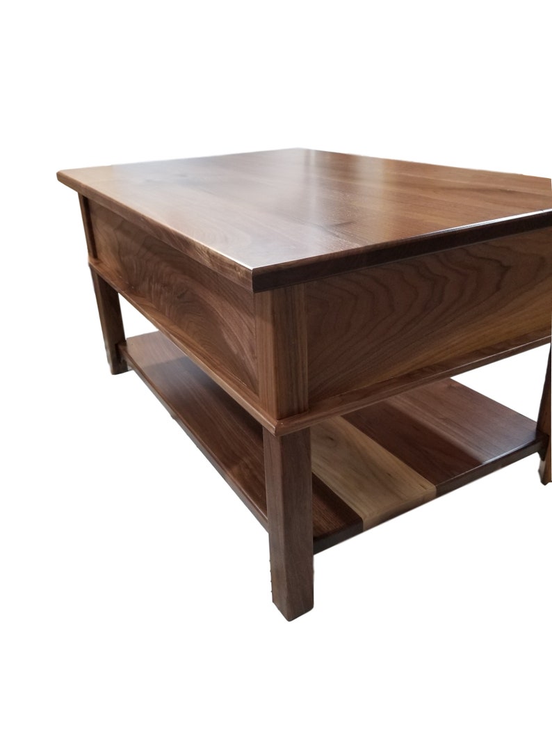 Modern lift top coffee table, Coffee table, wooden coffee table, wood coffee table, lift top coffee table, coffee table with self, storage Walnut