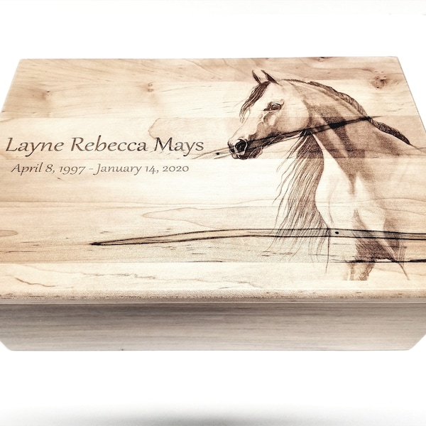 Personalized Horse Keepsake Box 12x8x4, Custom Hand Made Wood Keepsake Box, Cowgirl Memory Box, 4H Gift, Rustic Gift, Horse Design Card Box
