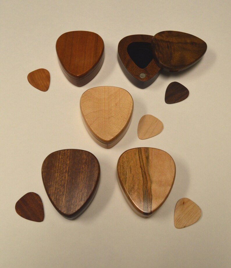 Handmade Premium Wood Guitar Picks boxGuitar Pick Storage Etsy
