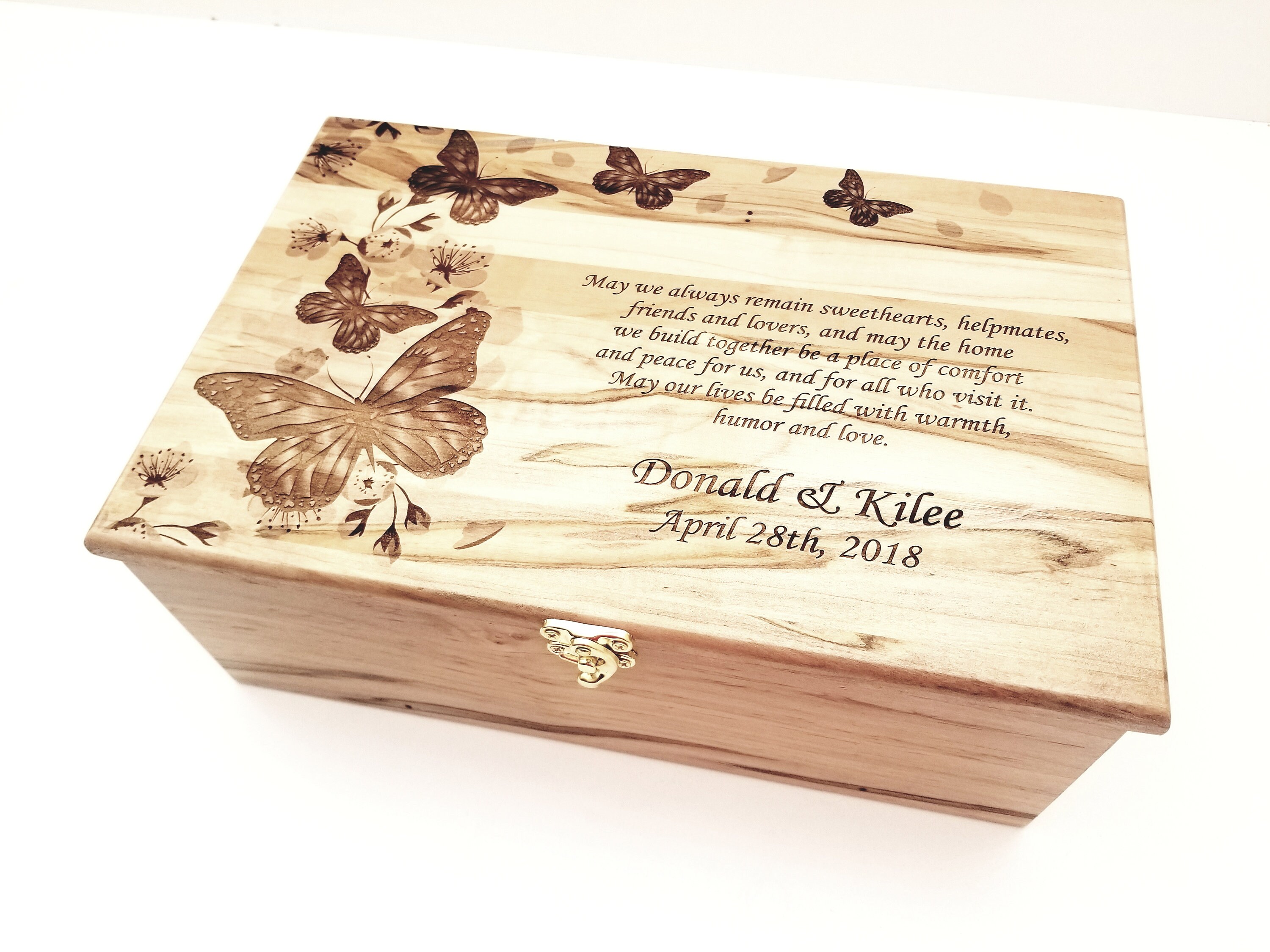 Personalized Butterfly Memory Box 12x8x4 Custom Hand Made Etsy