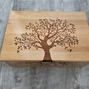 Personalized Tree of Life Memory Box 12x8x4, Custom Hand Made Wood Storage Box, Personalized Memory Box, Personalized Keep Sake Box, image 4