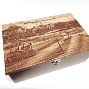 Gepersonaliseerde golfgeheugendoos 12 x 8 x 4, vaderdag golfcadeau, cadeau voor golfer, golfherdenkingsdoos, golfgeheugendoos, pensioen golfcadeau
