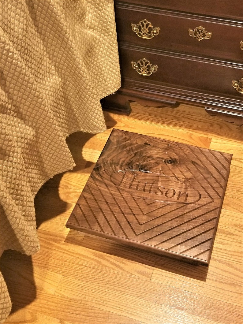 Custom Height Personalized Bed Foot Stool Engraved Wooden Etsy