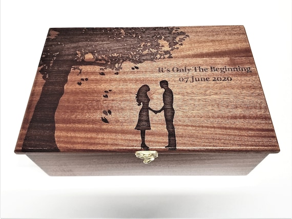 Memory Box Wooden Keepsake Box Wood Box Keepsake Box Custom Wood Box  Wedding Memory Box Photo Box Wedding Keepsake Box PLKWKB 