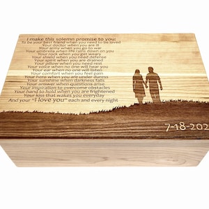 Personalized Couple Walking Memory Box 12x8x4, Memorial Gift, Keepsake Box, Anniversary Gift