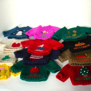 Teddy Bear Sweaters of the Month for 10 Inch Bear