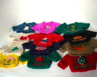 Teddy Bear Sweaters of the Month for 10 Inch Bear
