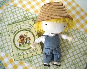 Joan Walsh Anglund Boy Pocket Doll 1966 & A Book of Good Tidings 1965 First Edition