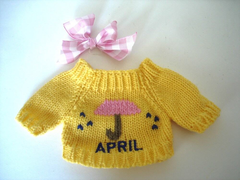 Toy Bear Sweater Teddy Bear April Sweater Of The Month For 10 Inch Bear Teddybear Sweater Men Women Shirthome