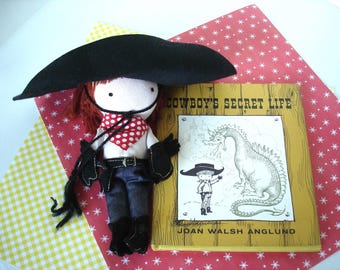Joan Walsh Anglund The Brave Cowboy Pocket Doll with Cowboy's Secret Life Book