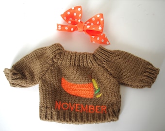 Teddy Bear November Sweater of the Month for 10 Inch Bear