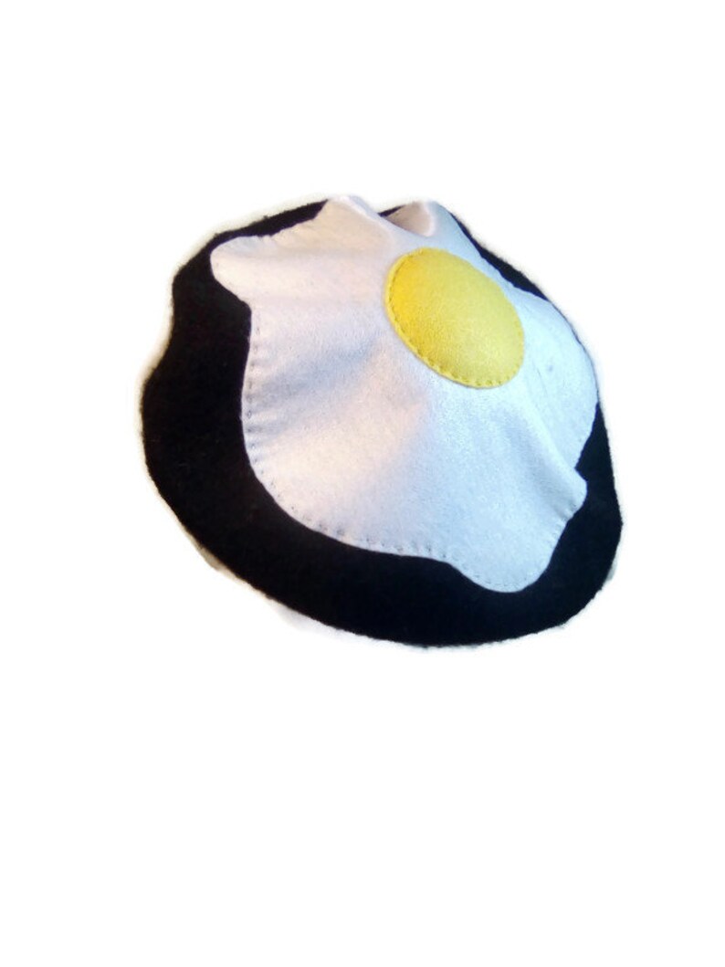Black Egg Beret Fried Egg Hat Black Hat Women's Hat Etsy
