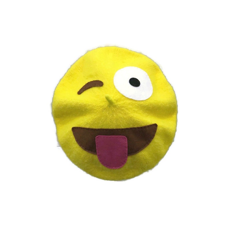 Emoji Beret Emoji Hat Yellow Beret Yellow Hat Etsy