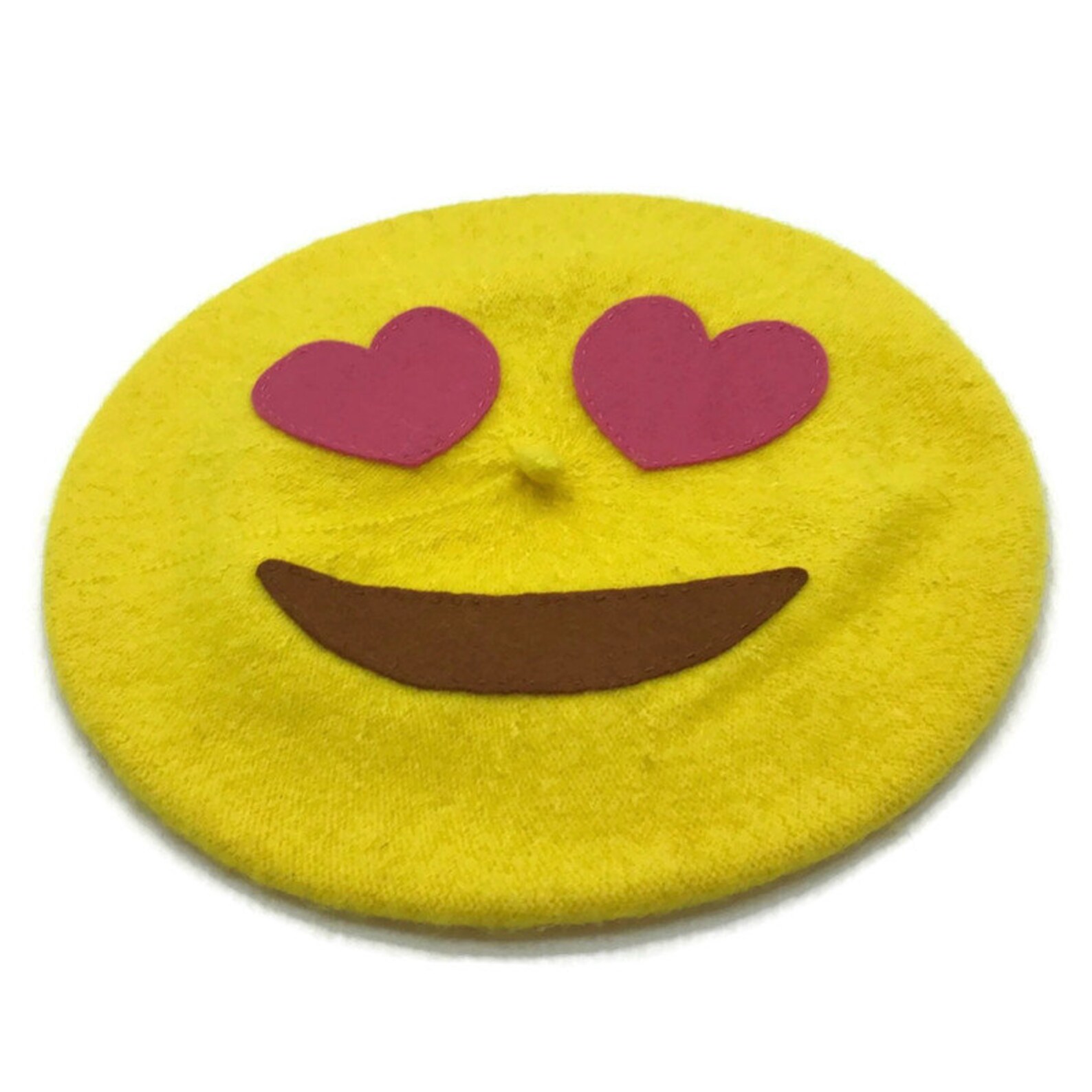 Smiley Face Emoji Beret Emoji Hat Yellow Beret Yellow Hat Etsy Ireland