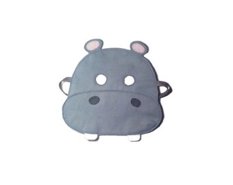 Hippo mask, Kids hippo mask, Children's mask, Animal mask, Hippopotamus, dress up mask, Hippo gift, Kids Hippo present