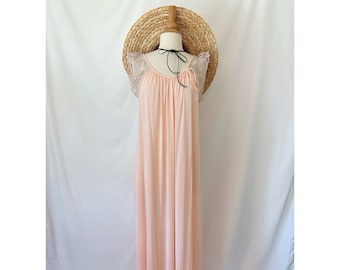 Vintage 1980's Peachy Lace Slip Dress