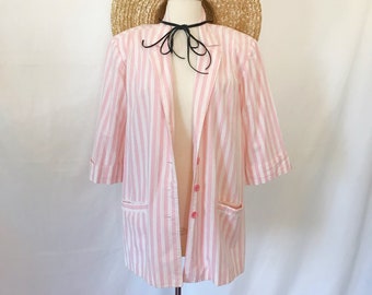 Vintage 1980's Pink Stripe Blazer