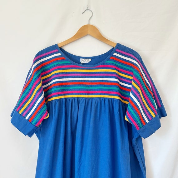 Vintage 1980's Stripe Applique Dress - image 3
