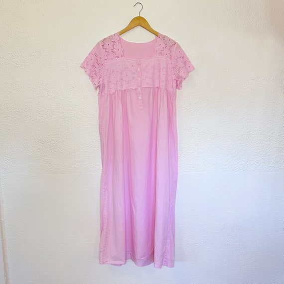 Vintage 1980's Eyelet Cotton Dress - image 3