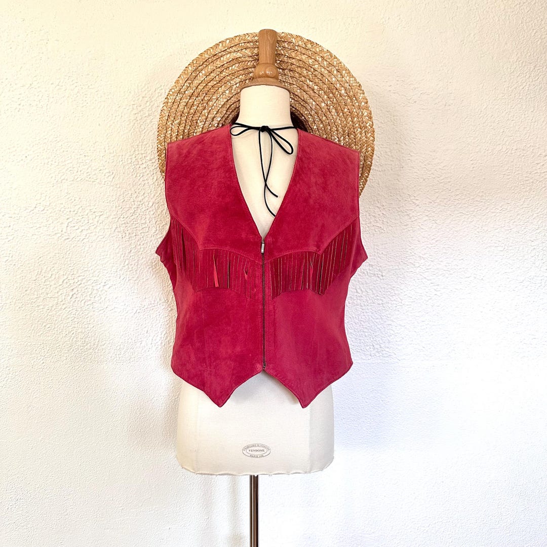 Artemis Fringed Handwoven Suede Vest