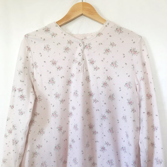 Thermal Shirt Dress | Vintage 1990's Floral Therm… - image 3
