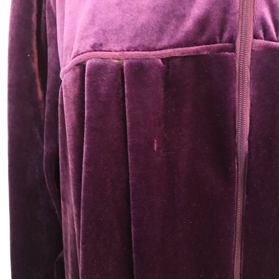 Vintage 1980's Rich Purple Velvet Dressing Gown D… - image 6