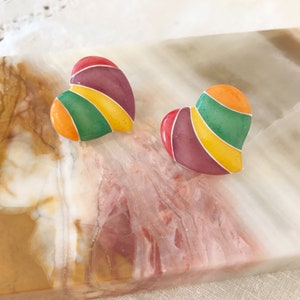 Rainbow Heart Earrings