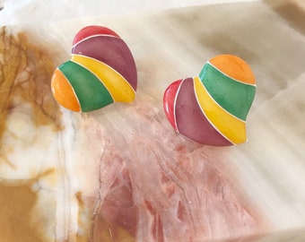 Rainbow Heart Earrings