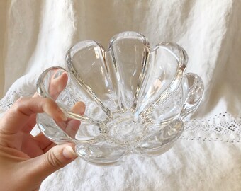 Vintage Flower Glass Bowl