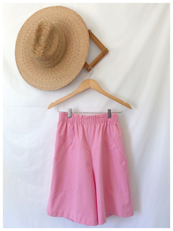 Vintage 80's Paper bag Shorts | Pink Twill Shorts… - image 2