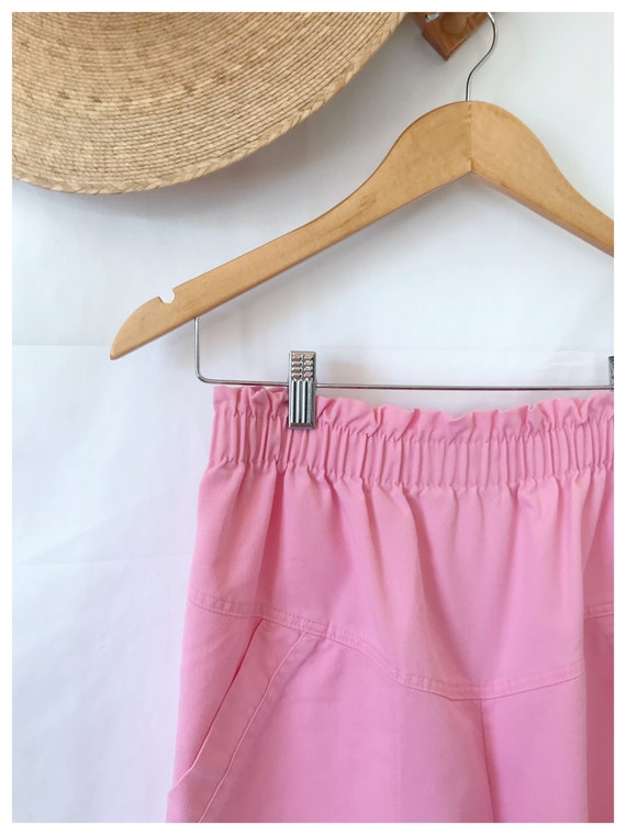 Vintage 80's Paper bag Shorts | Pink Twill Shorts… - image 3
