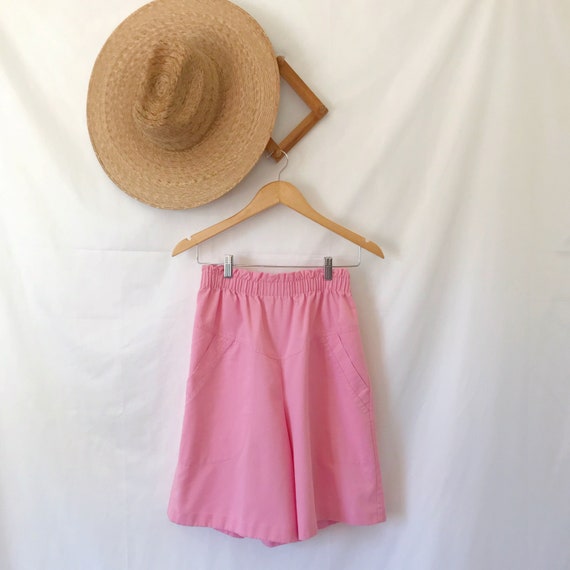 Vintage 80's Paper bag Shorts | Pink Twill Shorts… - image 1