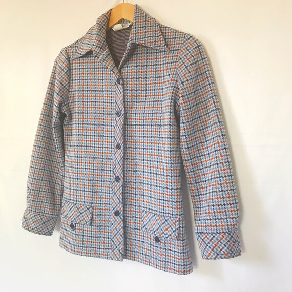 Plaid Blazer | Vintage 1970's Plaid Shirt Jacket - image 7