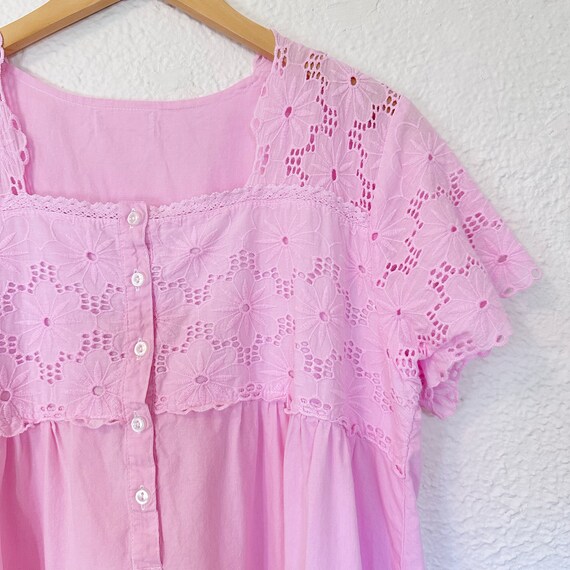 Vintage 1980's Eyelet Cotton Dress - image 5